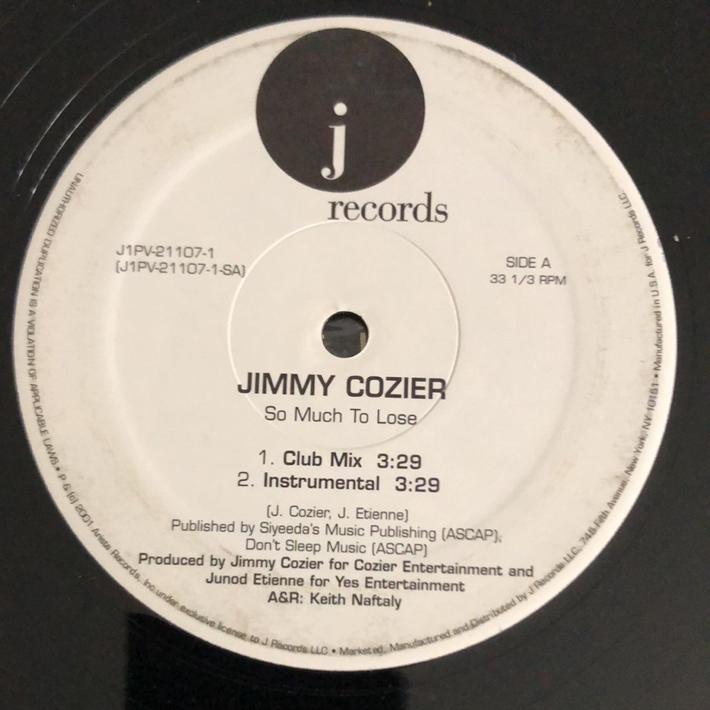 Jimmy Cozier So Much To Lose Vinyl Lp 2001